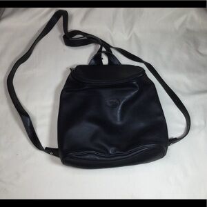 Vintage Longchamp Black Leather Backpack